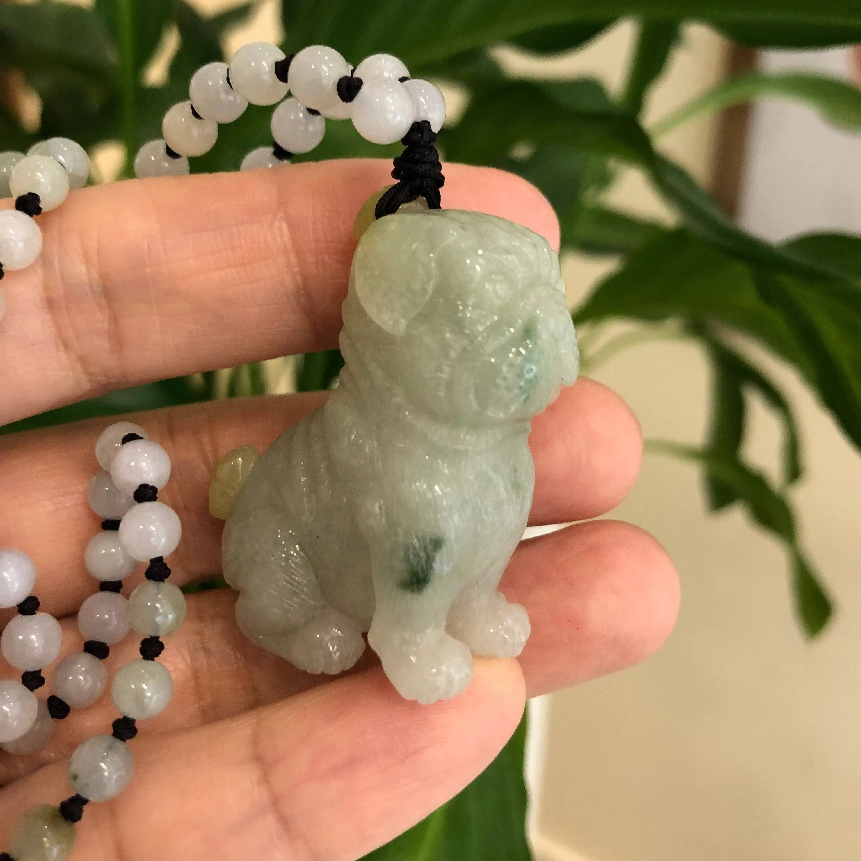 Baikalla™ Natural Jadeite Jade Shar Pei Dog Carving, Collectibles