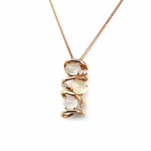 Baikalla™ "Alice" 18k Rose Gold Ice Jadeite Jade Diamond Pendant Necklace