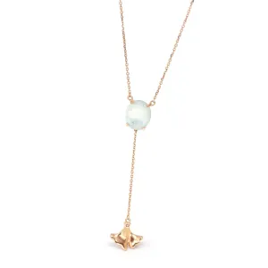 Baikalla™ "Morning Glory" 18k Rose Gold Genuine Burmese Jadeite Necklace With Diamonds