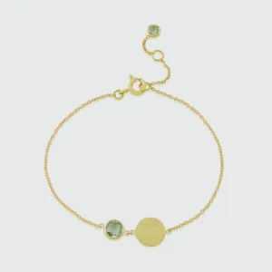 Bali 9ct Gold Green Amethyst August Birthstone Bracelet