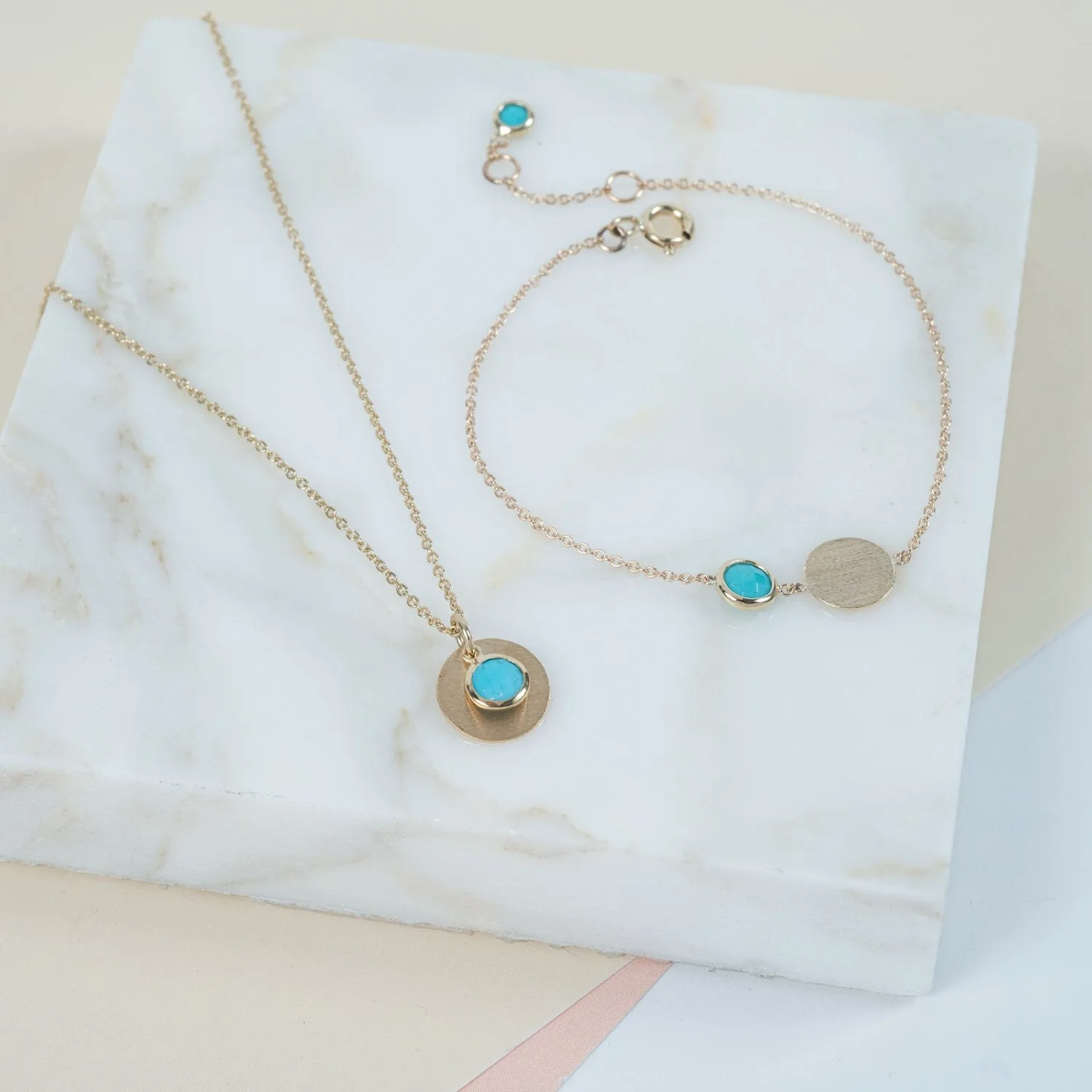 Bali 9ct Gold Turquoise December Birthstone Necklace