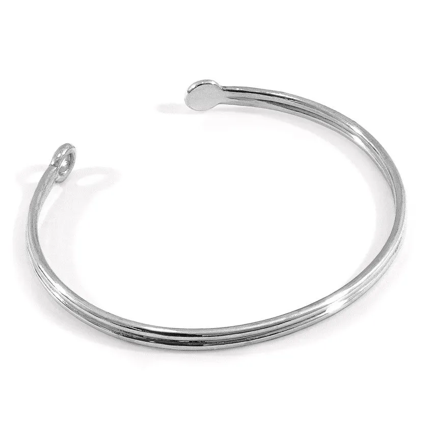 Bartlett Inline Midi Geometric Silver Bangle