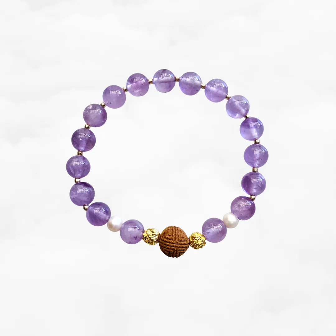 Beaded Amethyst Herbal Bracelet