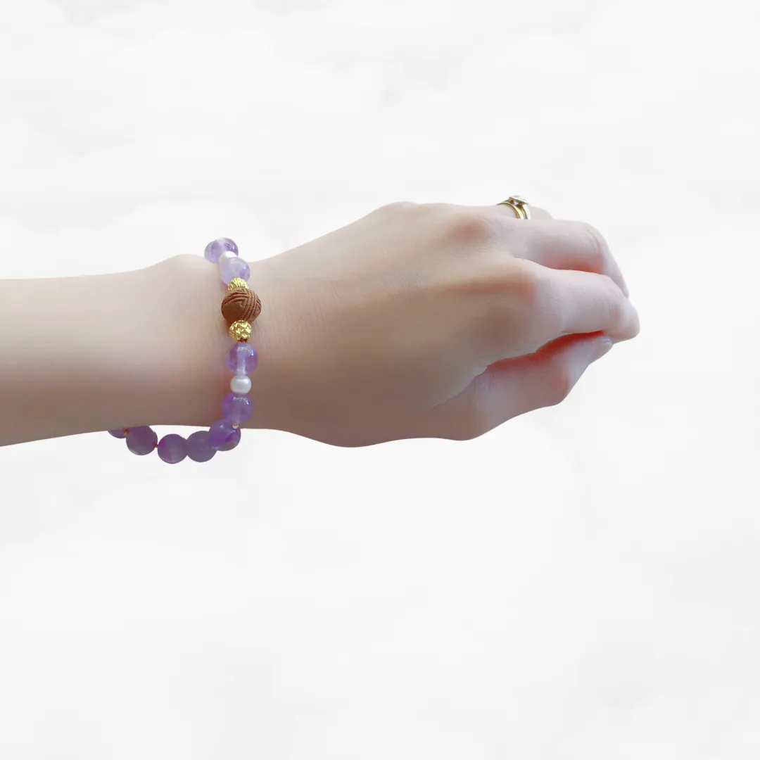 Beaded Amethyst Herbal Bracelet