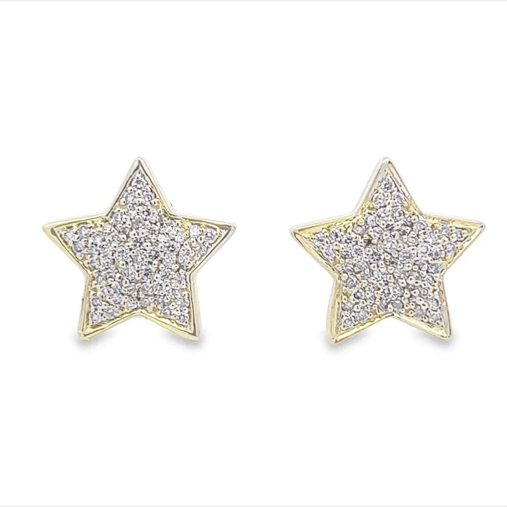 Big Star Diamond Earrings .50cttw 10K Gold