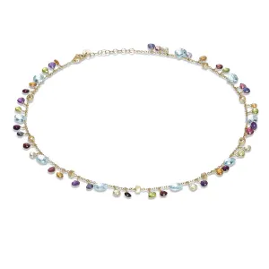 Blue Topaz and Mixed Gemstone Single Strand Necklace