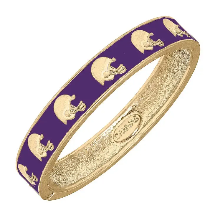 Bracelet Game Day Enamel Hinge Bangle in Purple