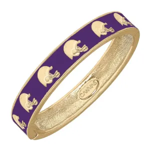 Bracelet Game Day Enamel Hinge Bangle in Purple