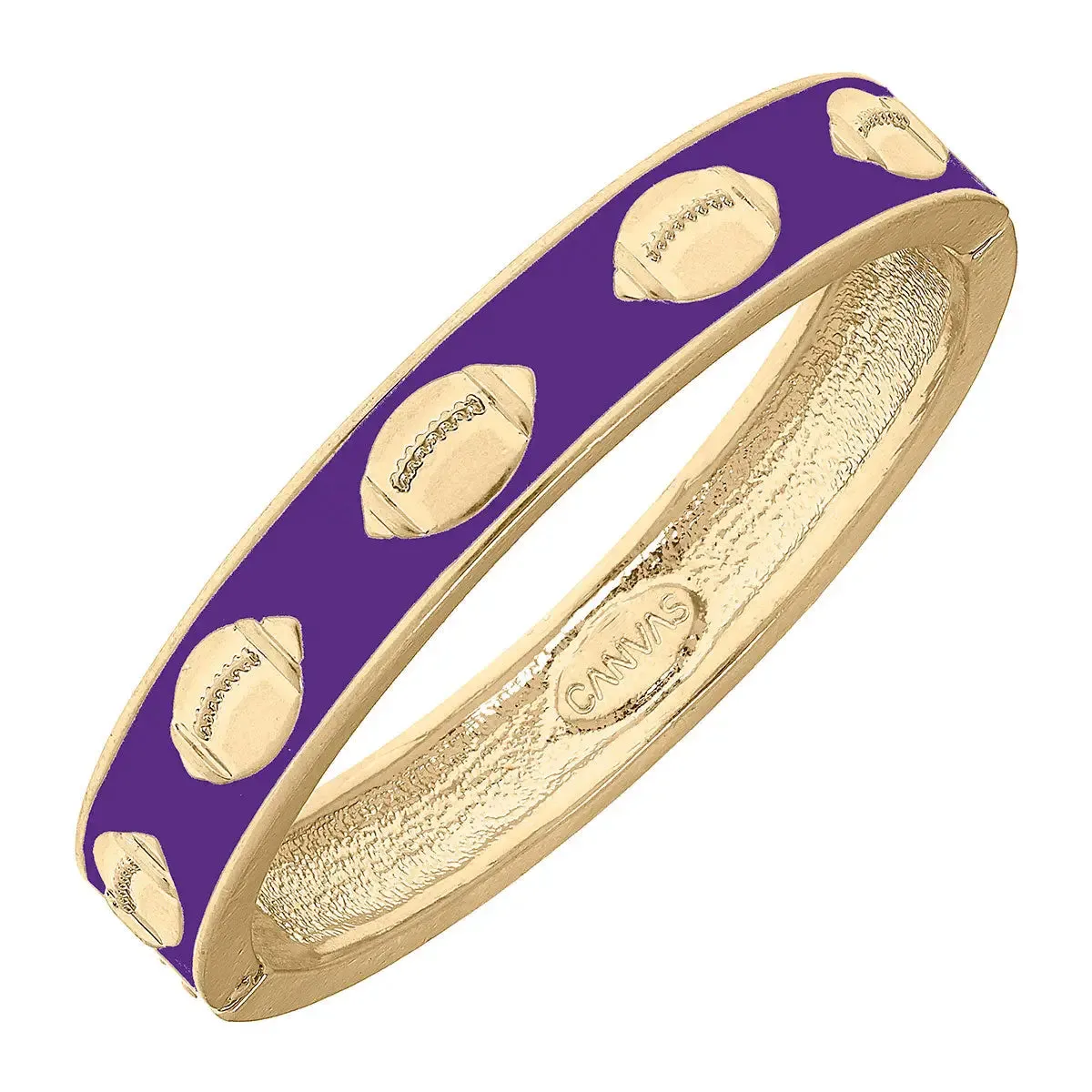 Bracelet Game Day Enamel Hinge Bangle in Purple