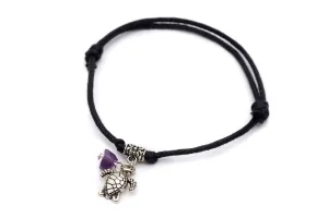 Bracelet Sliding Knots Turtle with Amethyst