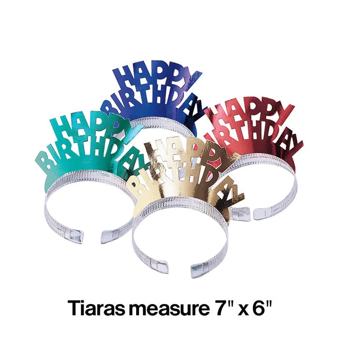 Bulk Foil Birthday Tiaras (48 per Case)