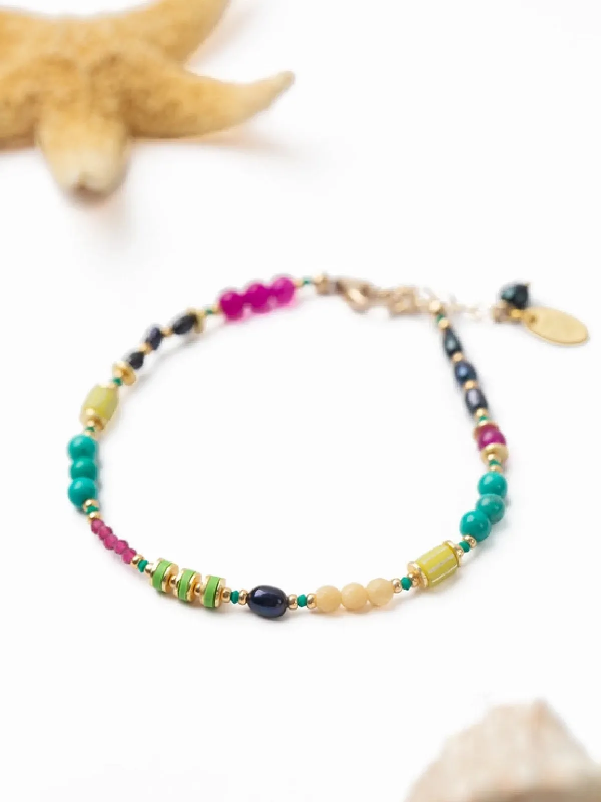 Cabo Beaded Collage Bracelet by Anne Vaughan