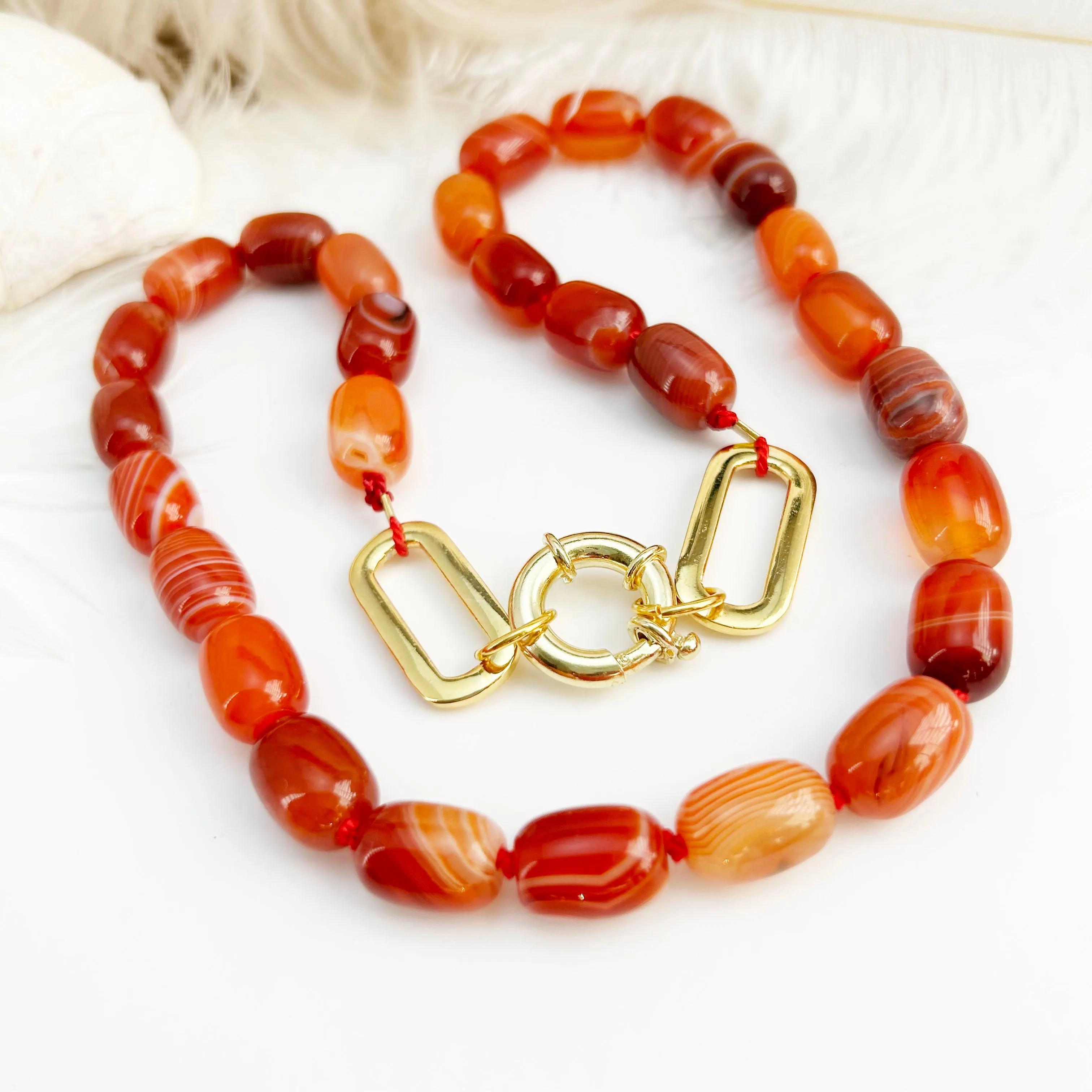 Carnelian Beaded Necklace