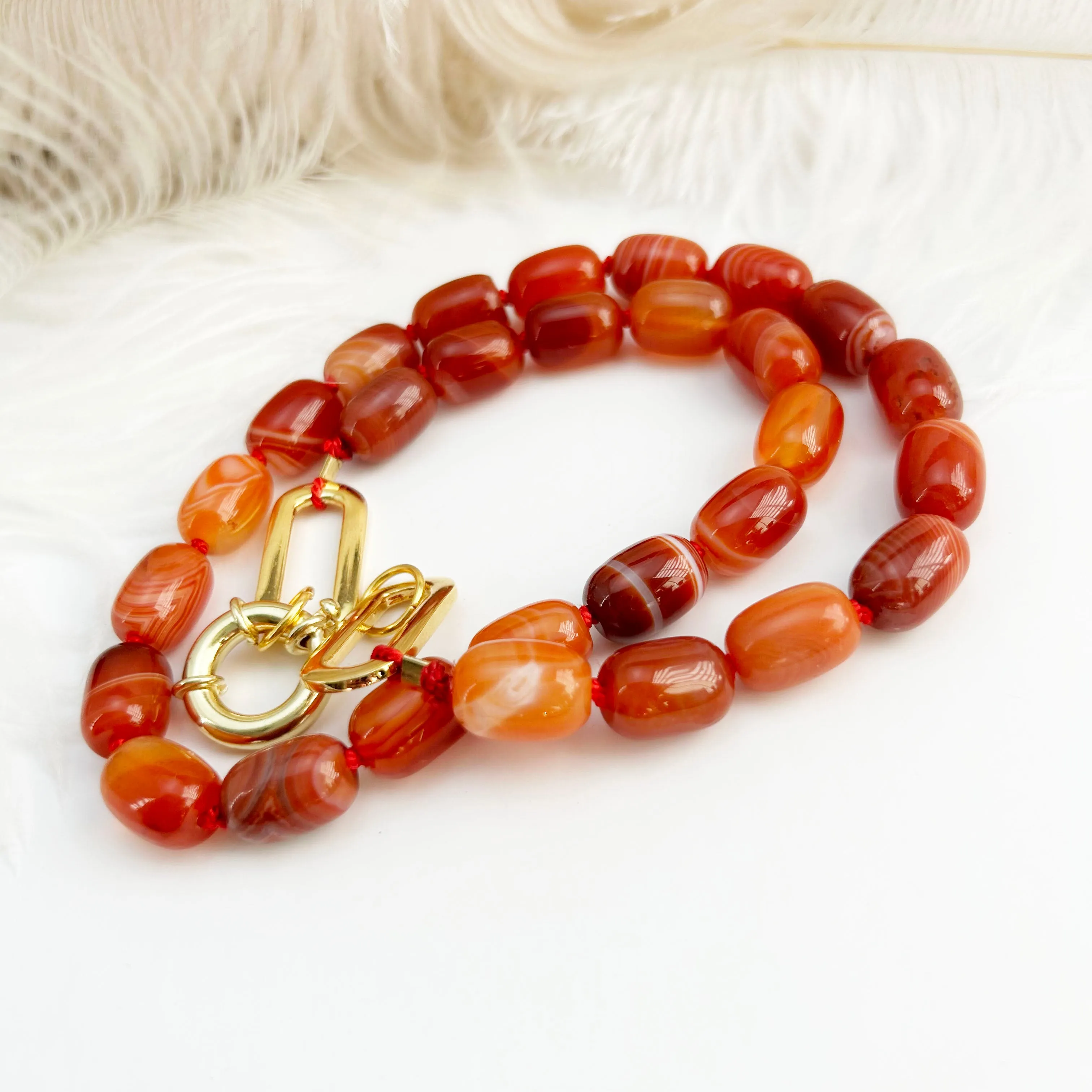 Carnelian Beaded Necklace