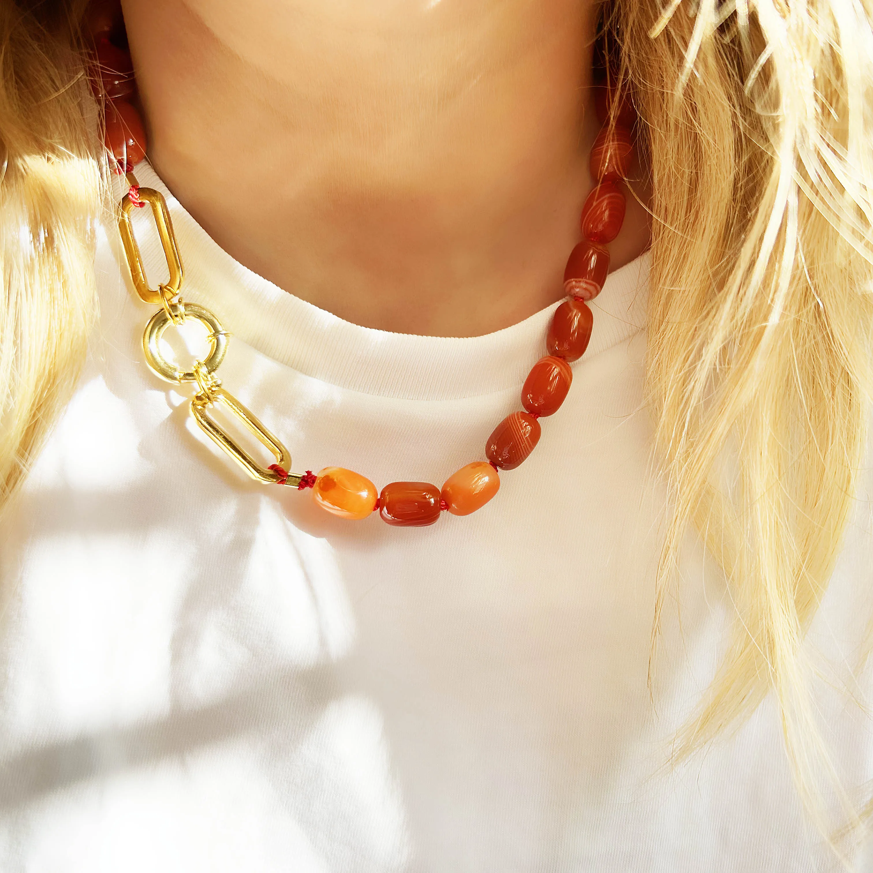 Carnelian Beaded Necklace