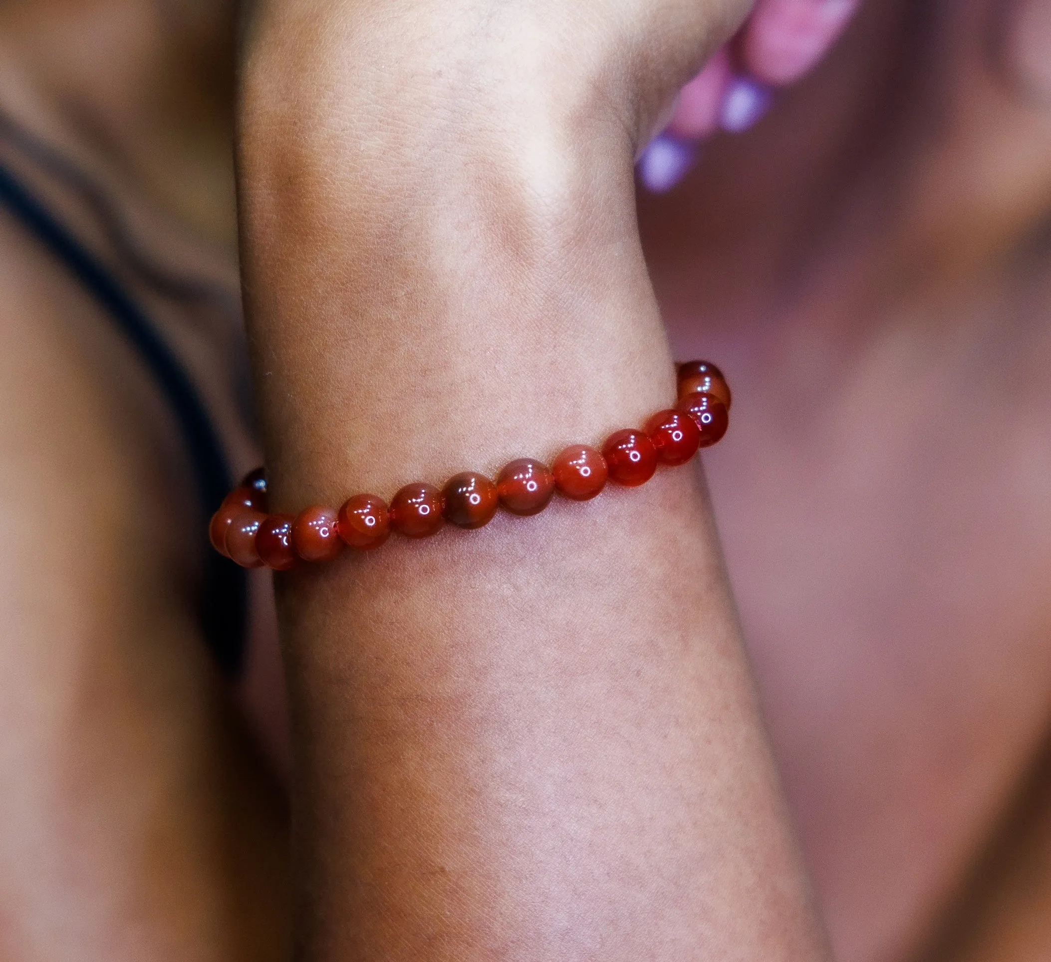 Carnelian Gloss Natural Gemstone Bracelet