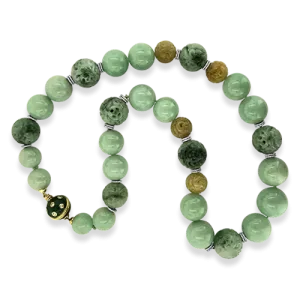 Carved Jade & Diamond Necklace