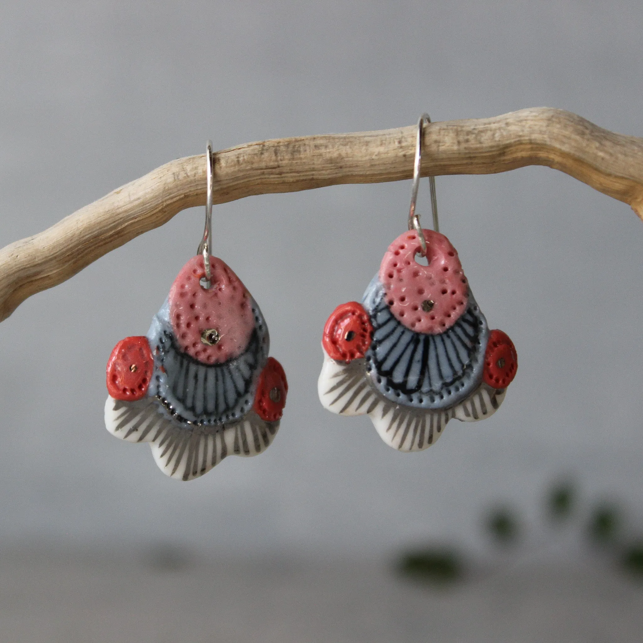 Ceramic Earrings Colour Layers #4