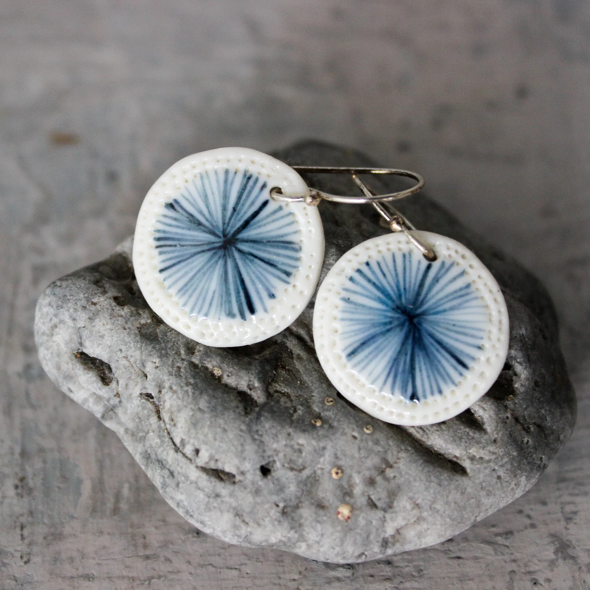 Ceramic Earrings Indigo Star