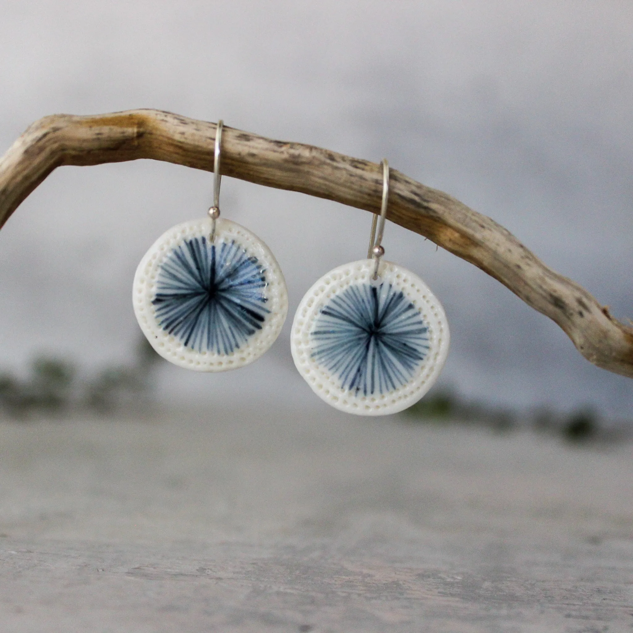 Ceramic Earrings Indigo Star