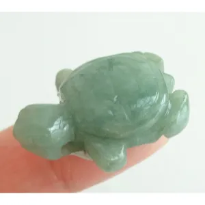 Certified Green Natural A Jade Jadeite Carved Longevity Tortoise Pendant