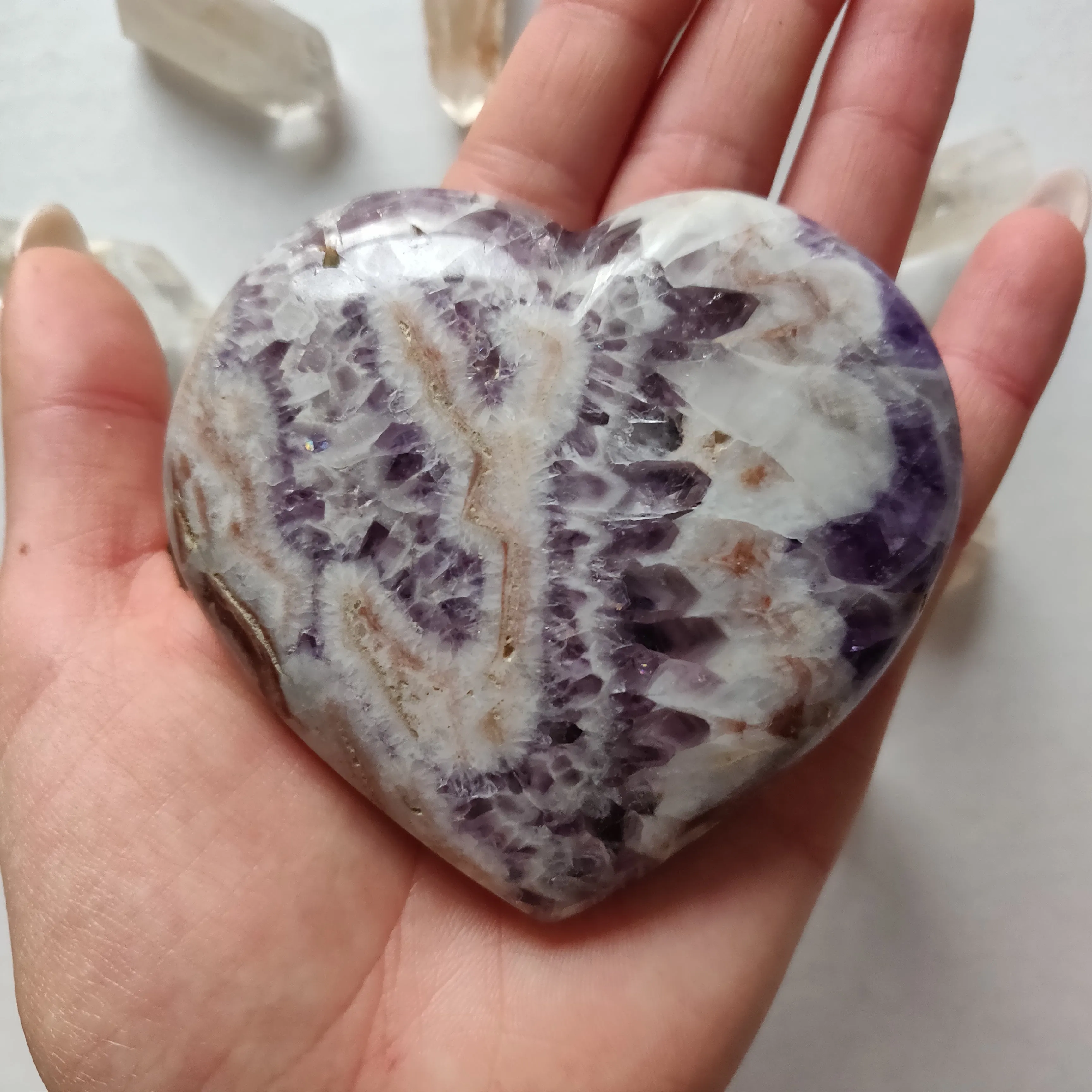 Chevron Amethyst Heart (#6)