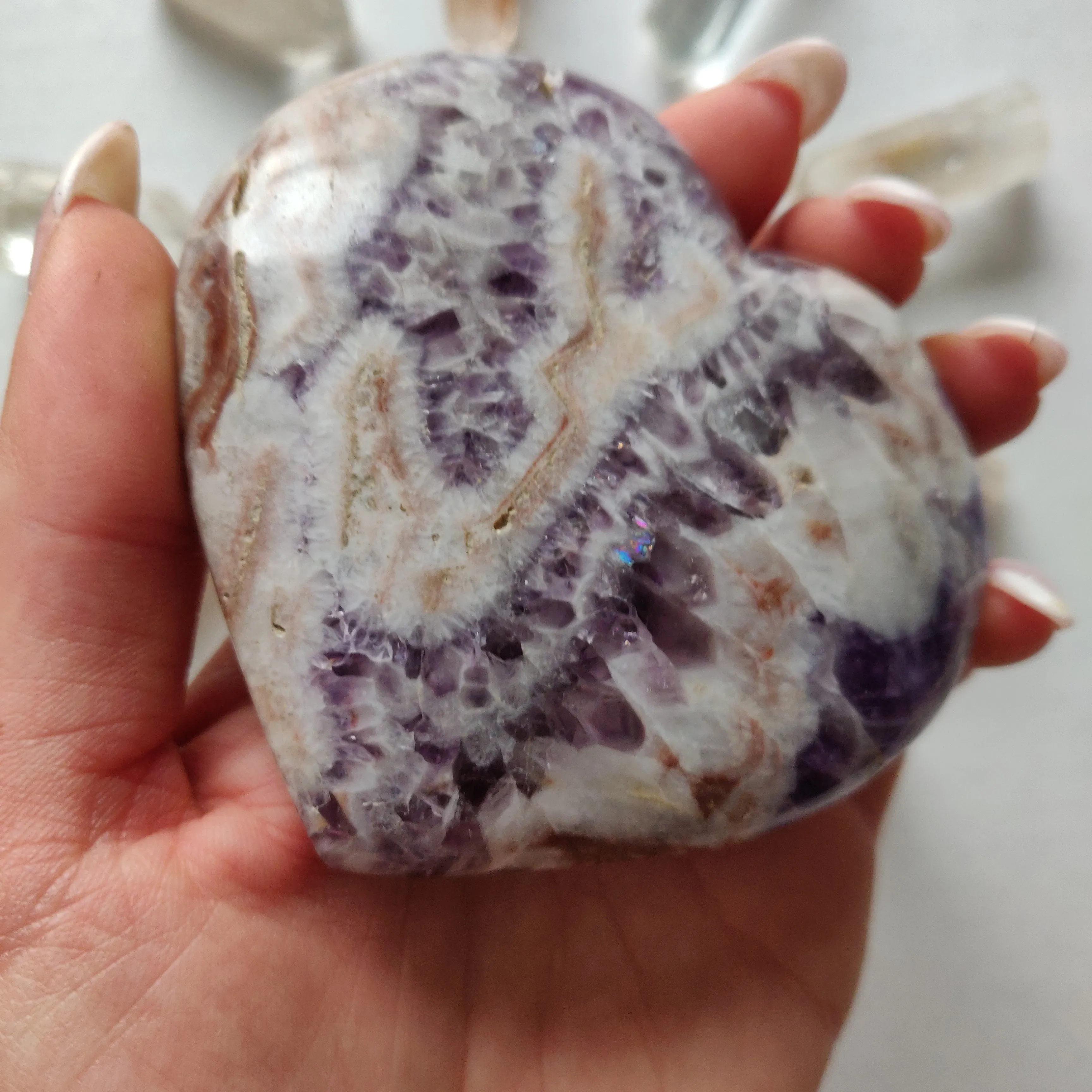 Chevron Amethyst Heart (#6)