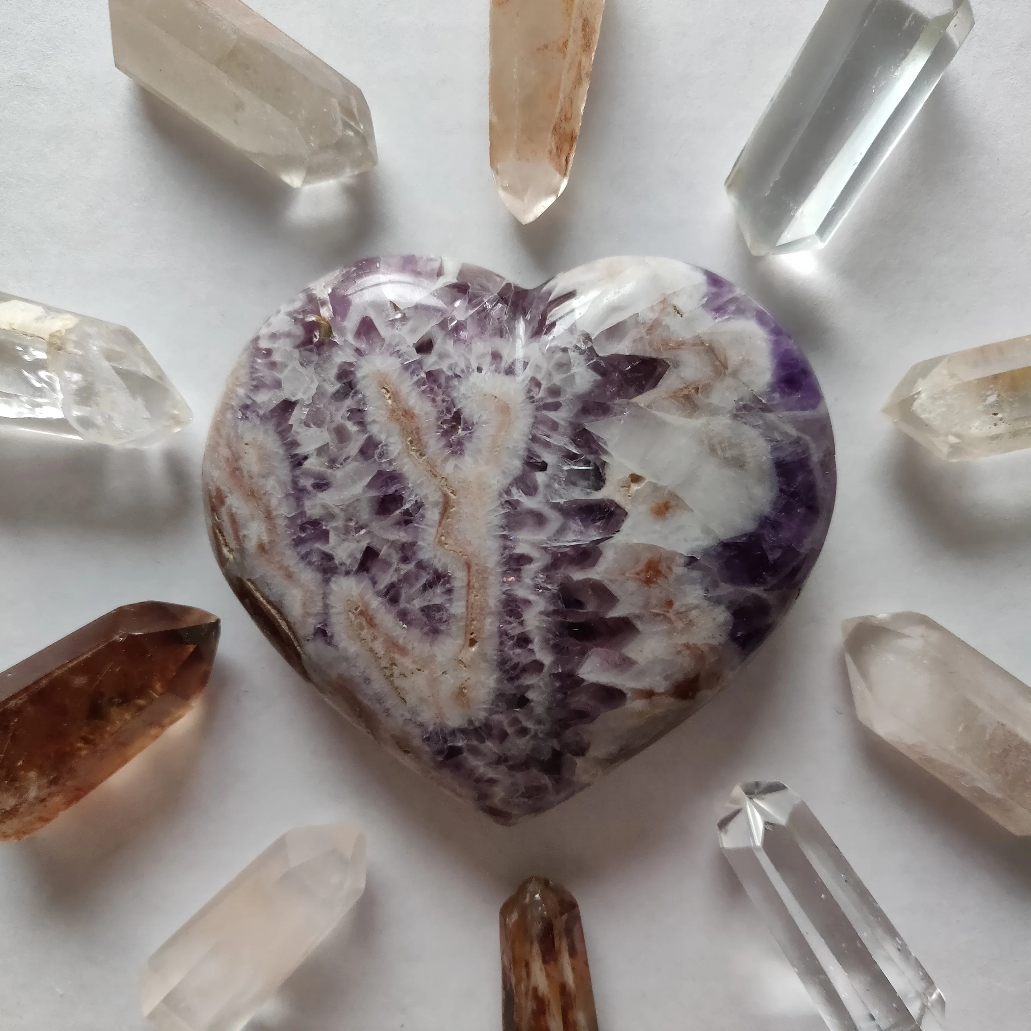 Chevron Amethyst Heart (#6)