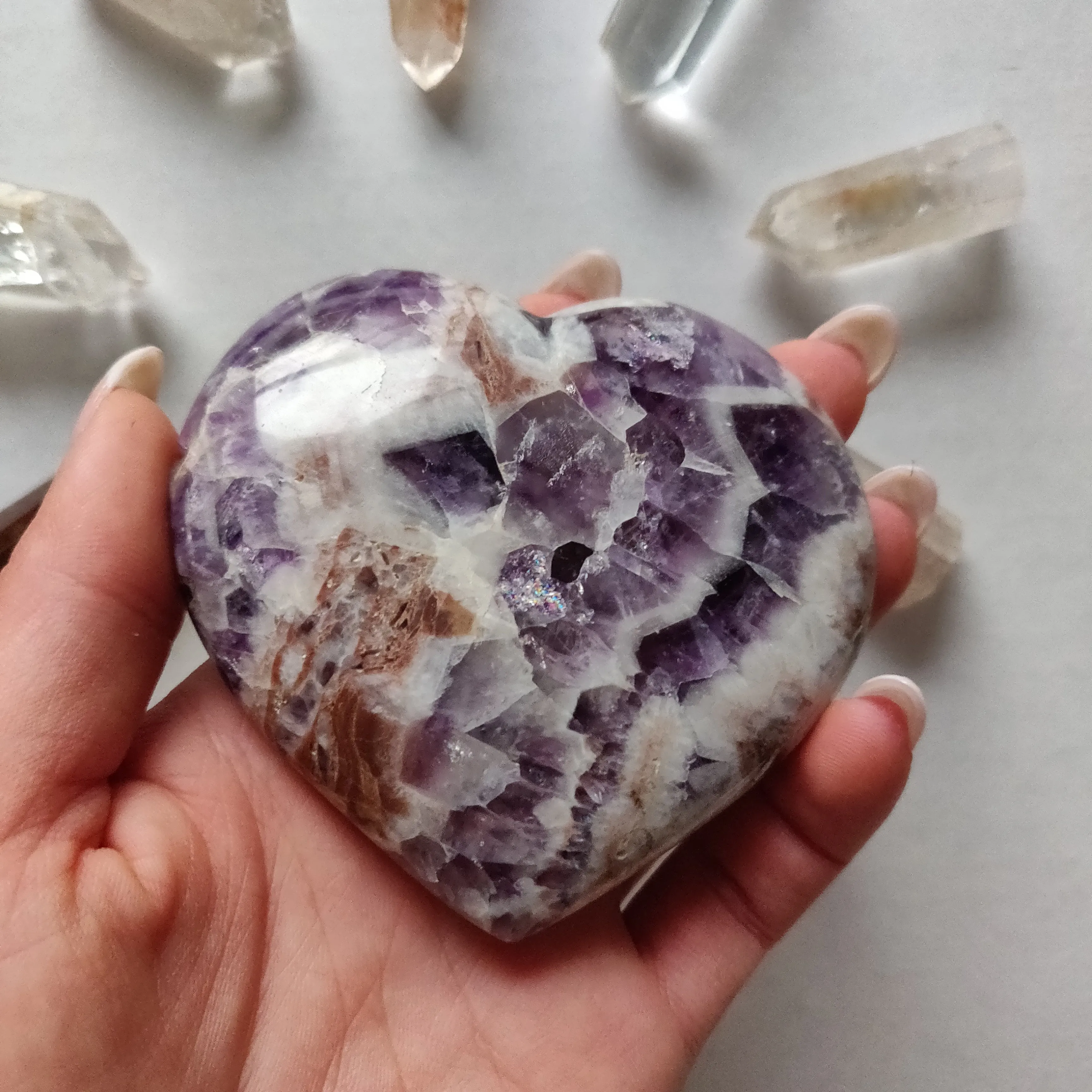 Chevron Amethyst Heart (#6)