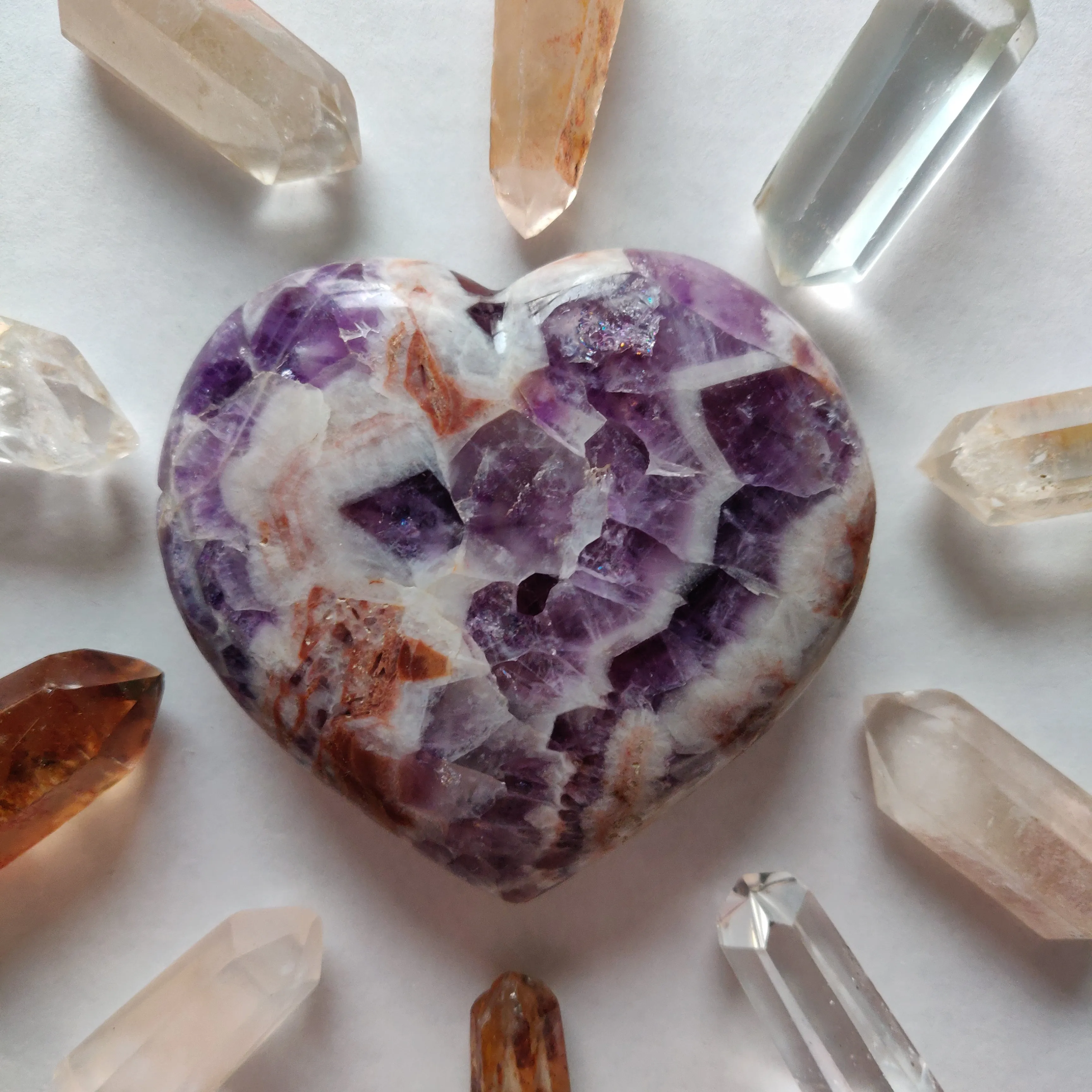 Chevron Amethyst Heart (#6)