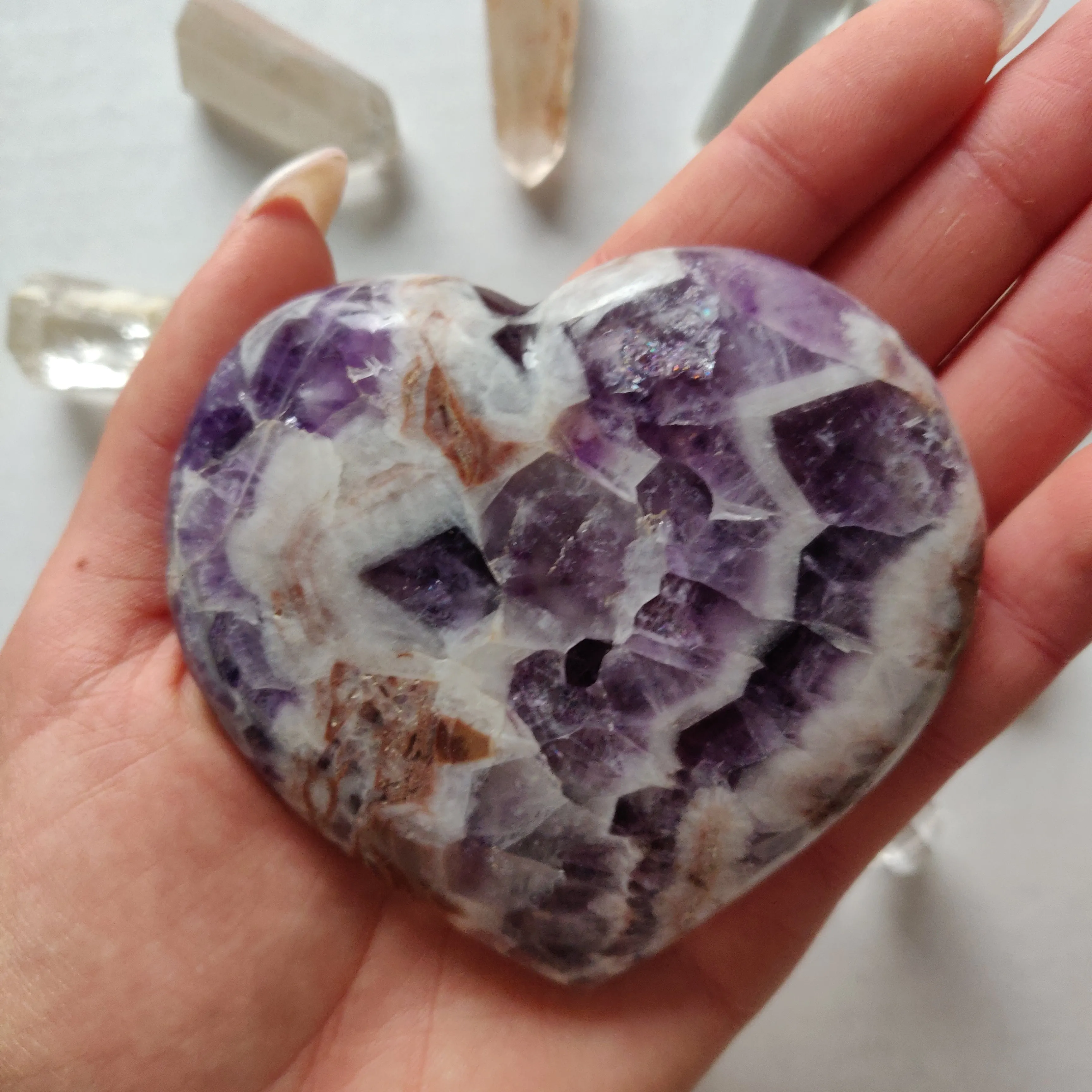 Chevron Amethyst Heart (#6)