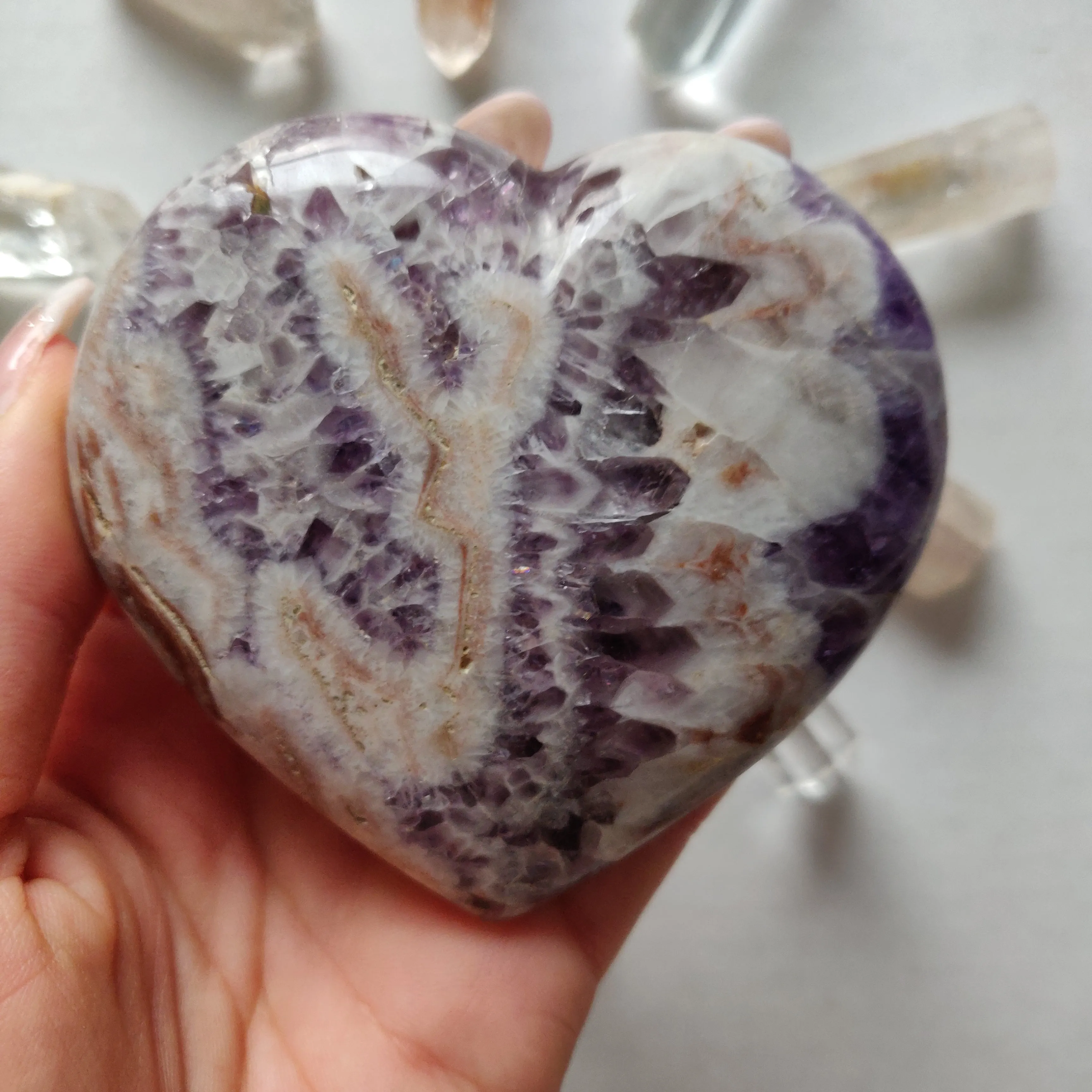 Chevron Amethyst Heart (#6)