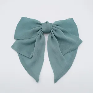 chiffon 2 tails hair bow large hair accessory for women