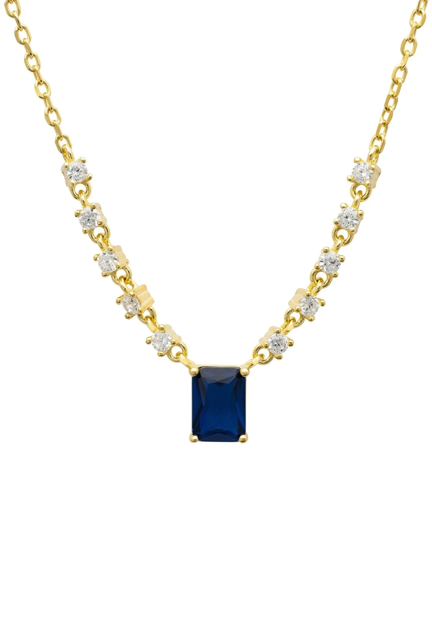 Claudia Gemstone Pendant Necklace Gold Sapphire