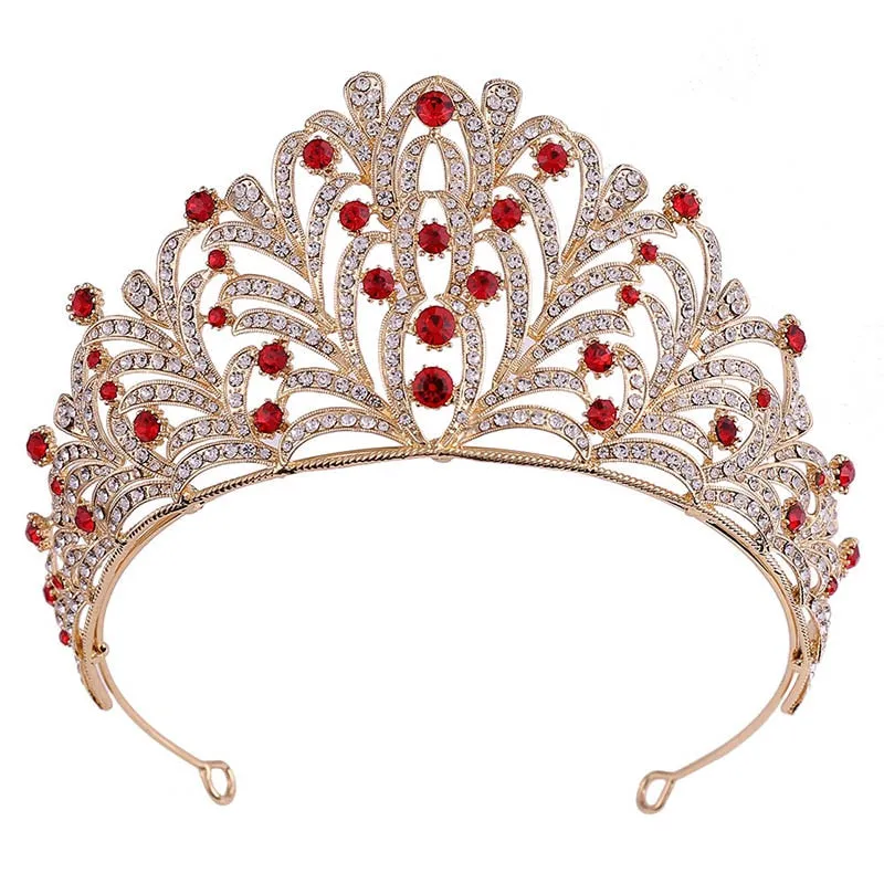 Colored Crystal Pageant Leaf Tiara  Crown