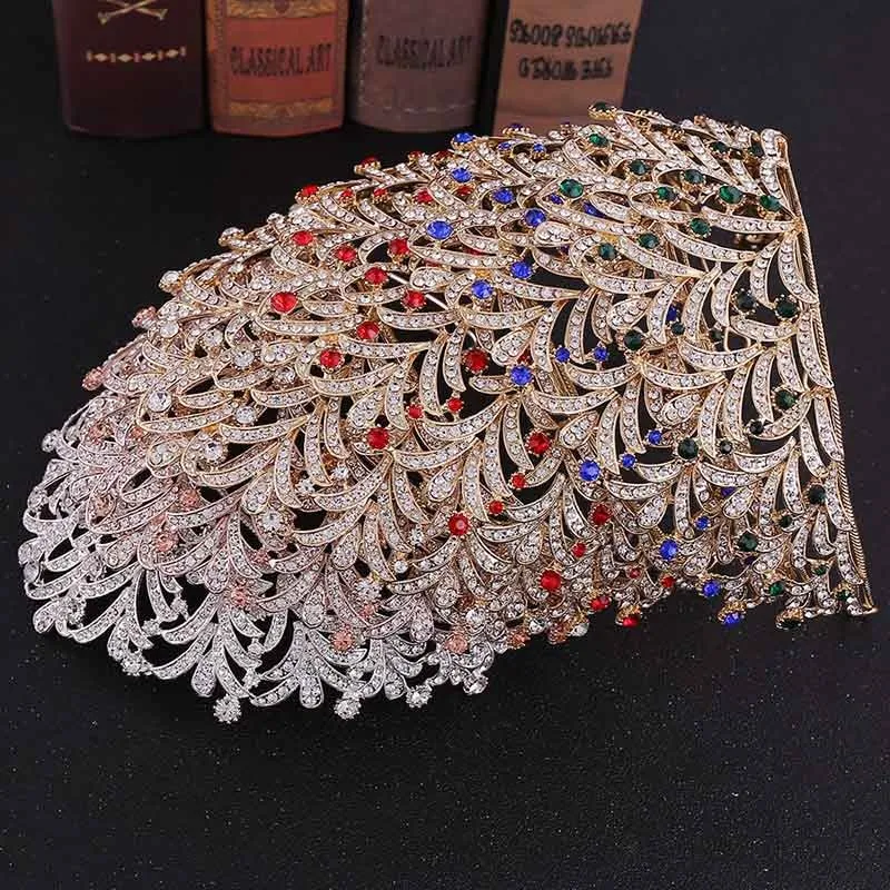 Colored Crystal Pageant Leaf Tiara  Crown