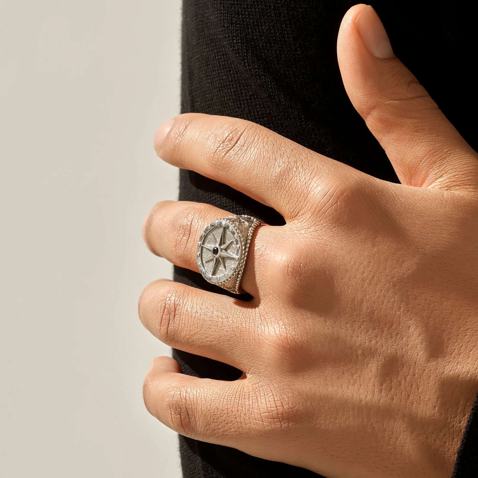 Compass Ring - Solid Silver