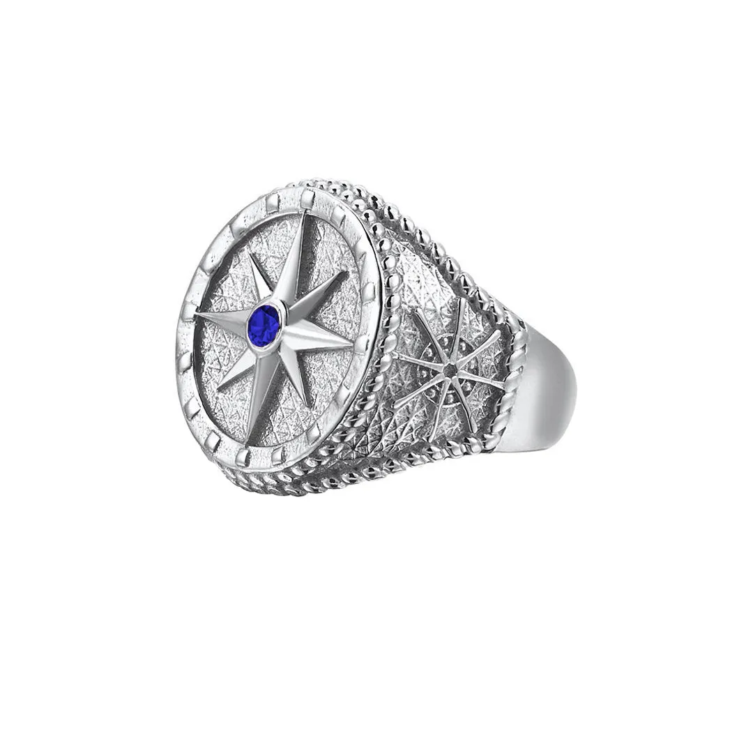 Compass Ring - Solid Silver