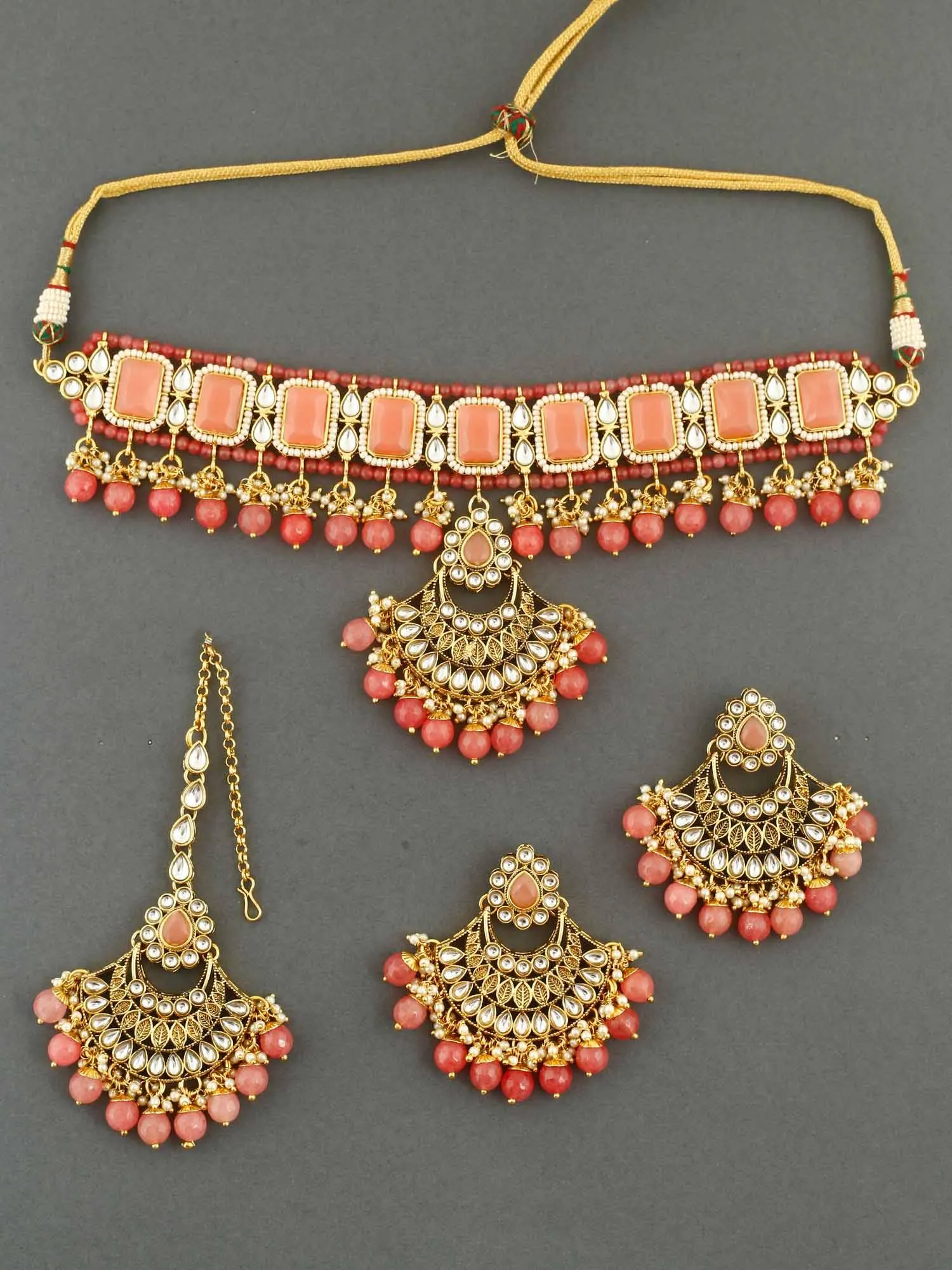 Coral Riya Necklace Set