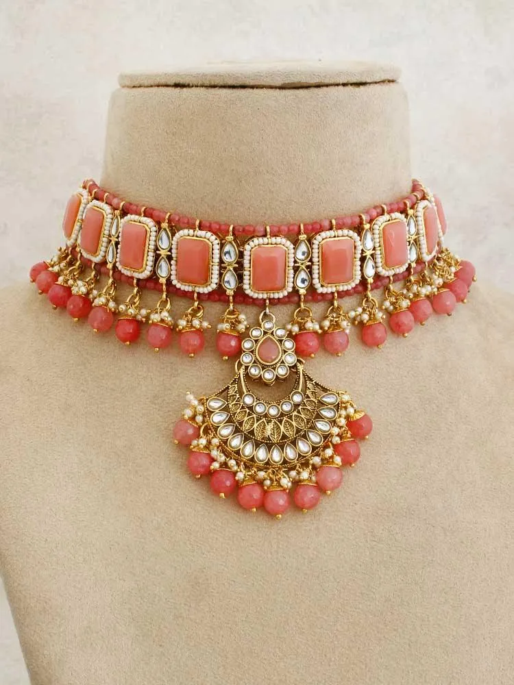 Coral Riya Necklace Set