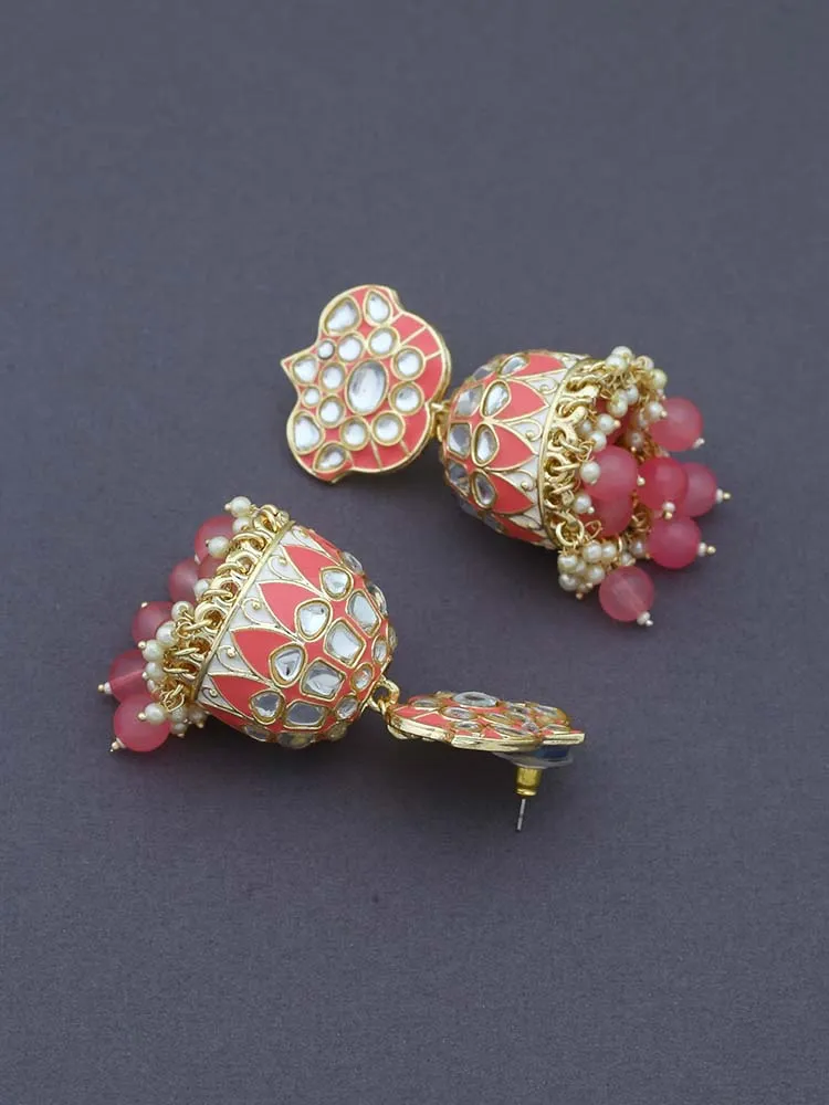 Coral Shirin Jhumkis