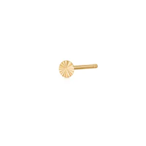 CORAL  |  Single Diamond Cut Circle Stud Earring