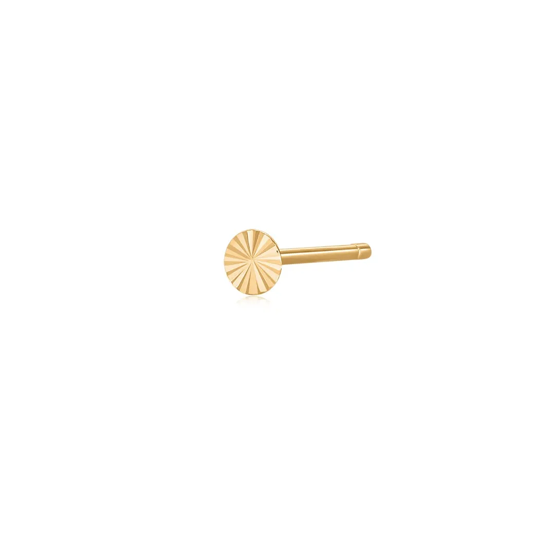 CORAL  |  Single Diamond Cut Circle Stud Earring