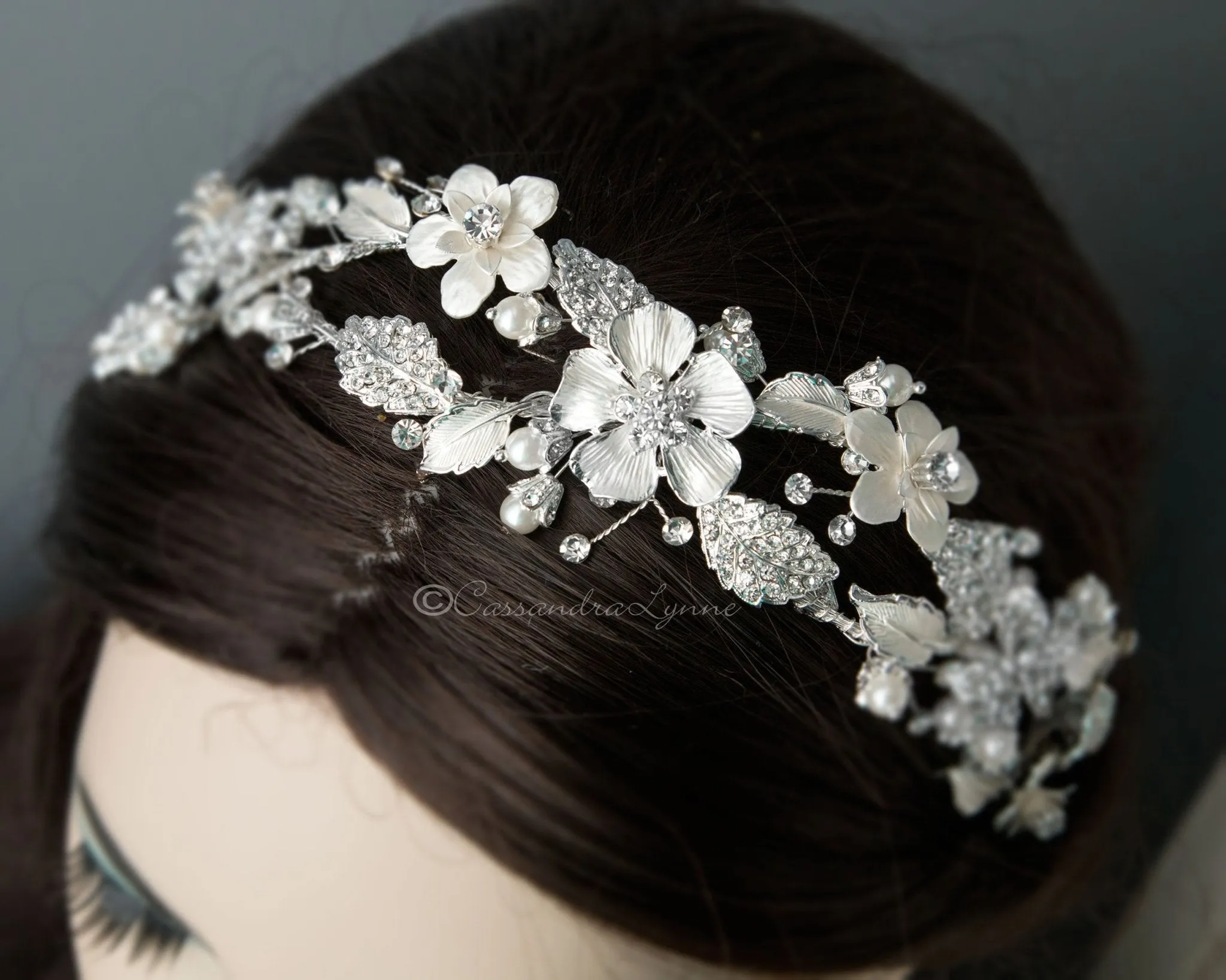 Crystal Flowers Bridal Headband