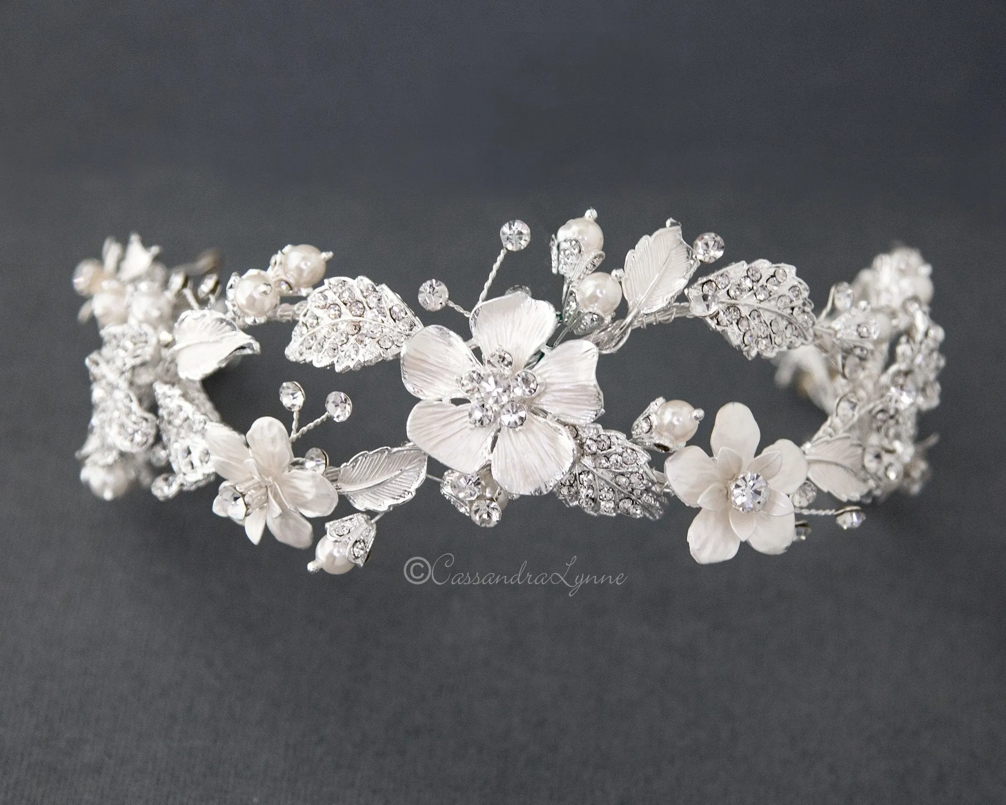 Crystal Flowers Bridal Headband