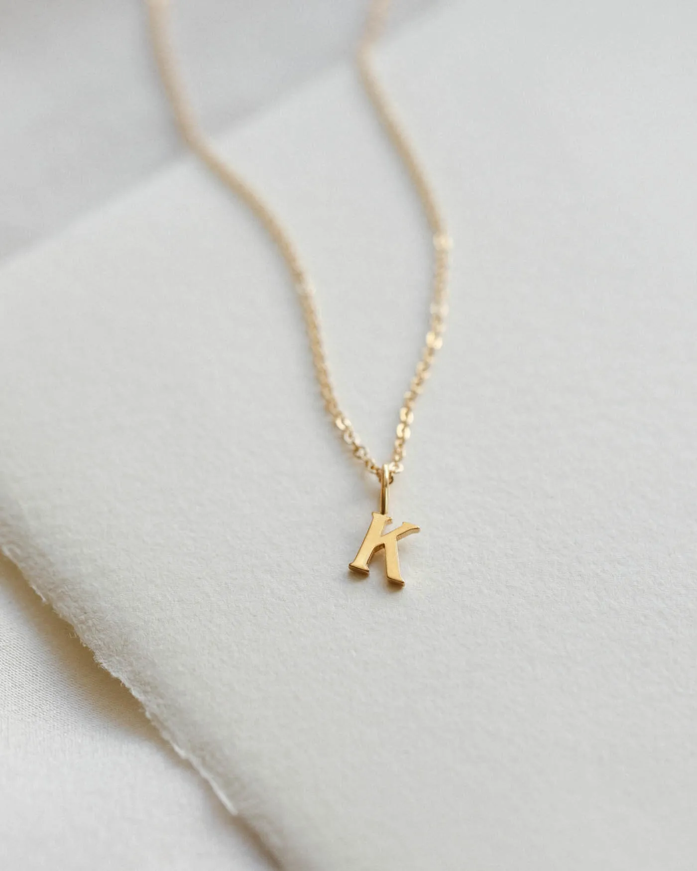 Dainty Serif Initial Necklace