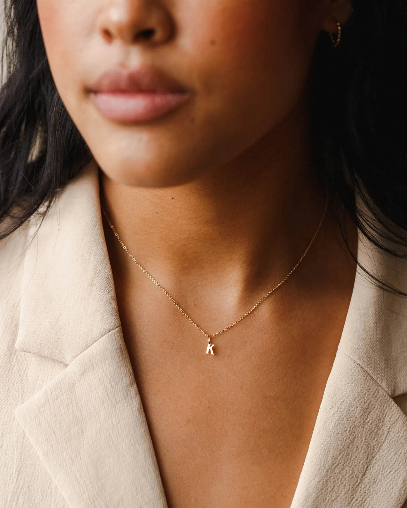 Dainty Serif Initial Necklace