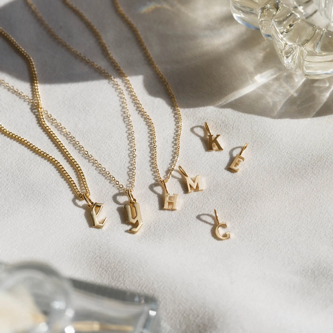 Dainty Serif Initial Necklace