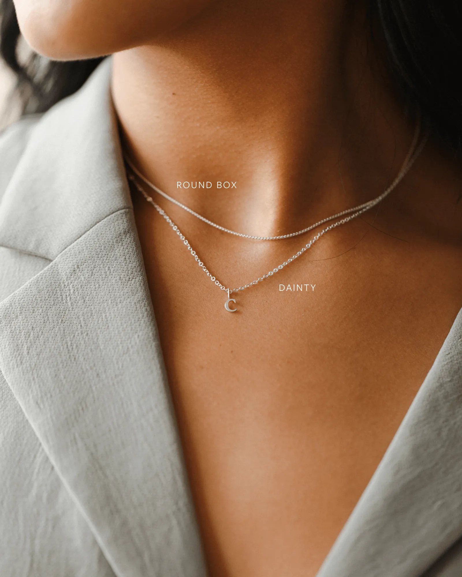 Dainty Serif Initial Necklace