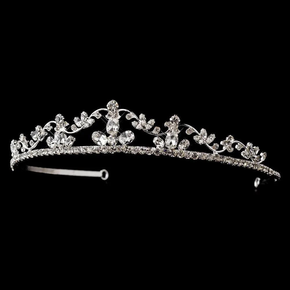 Dainty Silver Crystal Wedding Tiara Headpiece